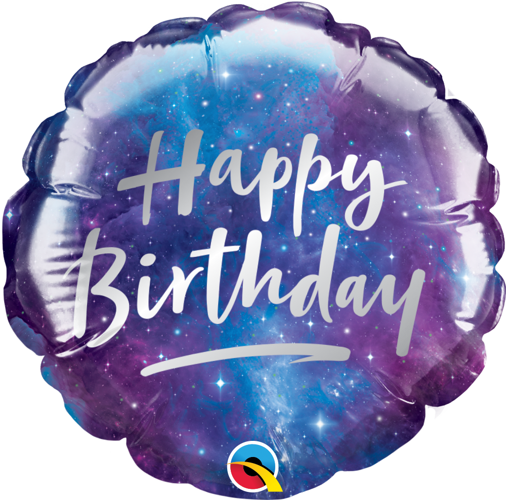 Galaxy Birthday Round Balloon (Air-filled) - 4 Inches